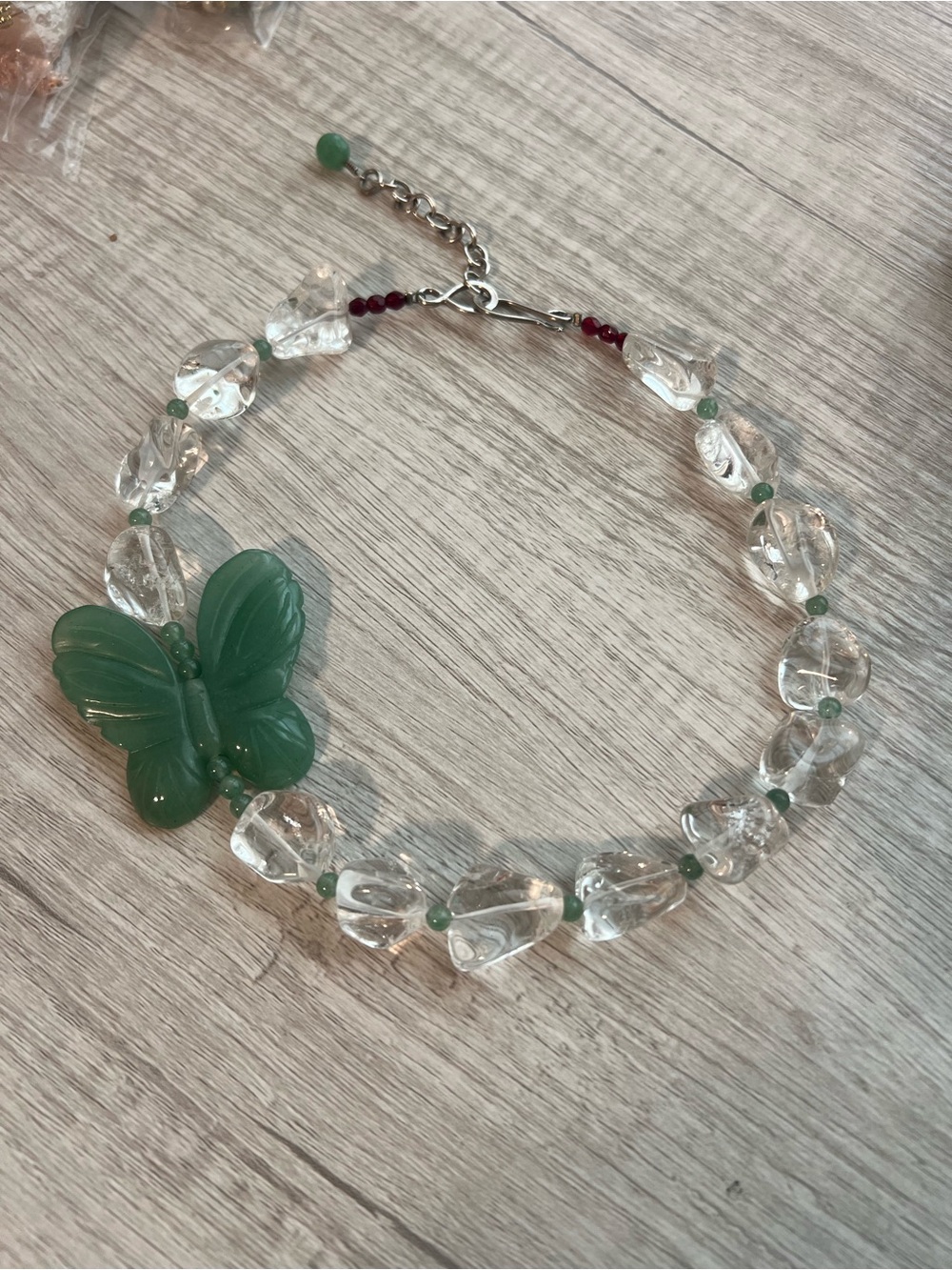 Stunning Butterfly Statement Necklace with Natural Crystal & Sterling Silver - Picture 10 of 10